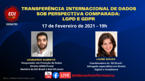 TRANSFERENCIA INTERNACIONAL DE DATOS sobre perspectiva comparada:  LGPD e GDPR - @ Youtube